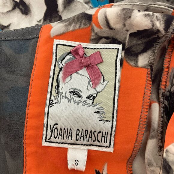 Yoana Baraschi Anthropologie Floral Colorblock Midi Dress S - Picture 14 of 16